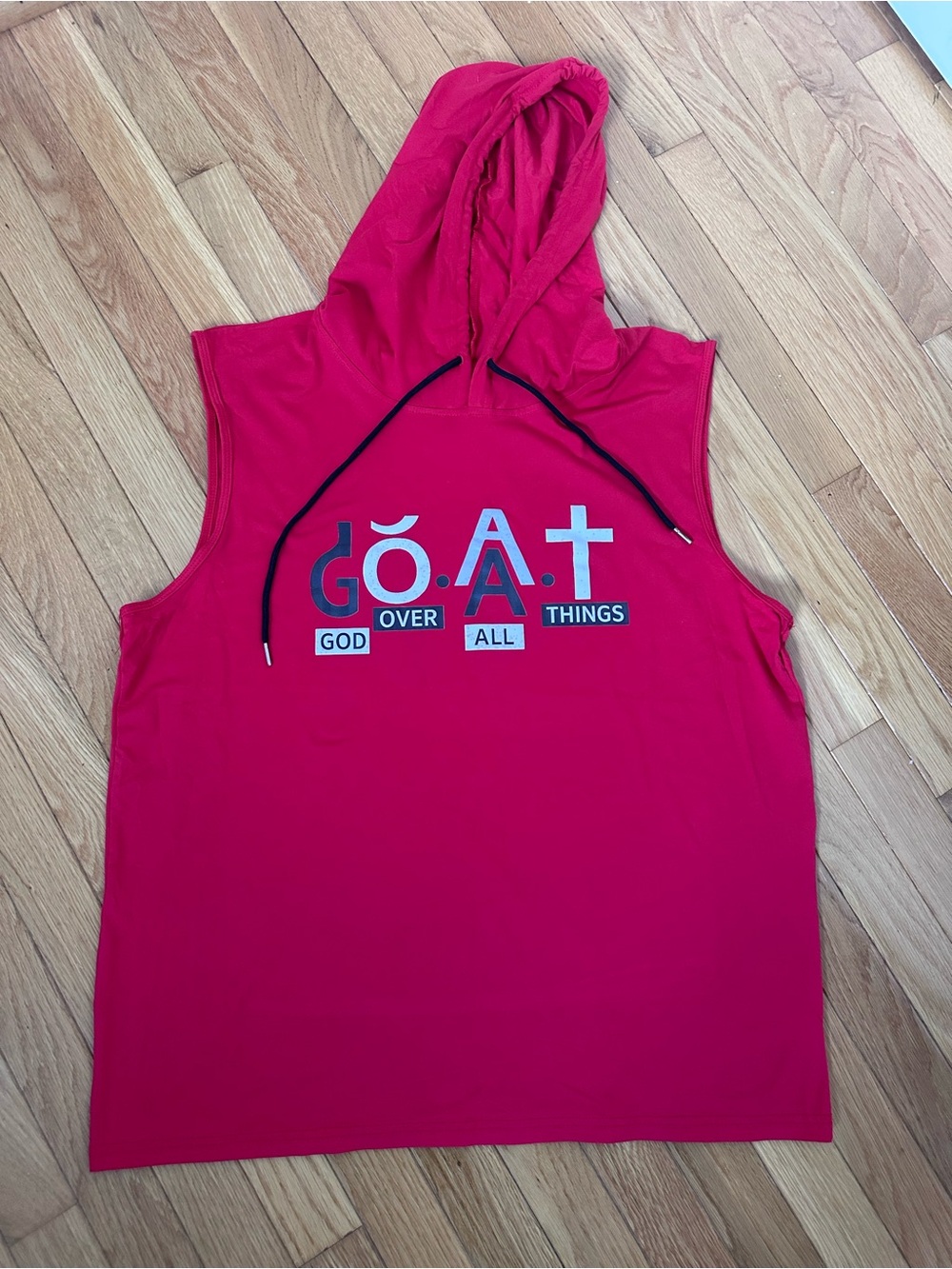 GOAT Graphic Sleeveless Muscle Tank Hoodie Size XL